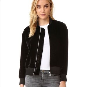 Frame Atelier Le Velvet Black Bomber Jacket, size M